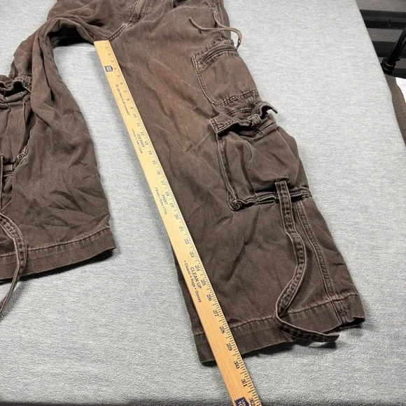 Wild Fable Cargo Pants Women 8 Brown Mid-Rise Baggy Multi-Pocket Streetwear Y2K - Picture 3 of 8
